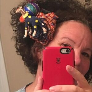 Circus clown giraffe fascinator hair clip